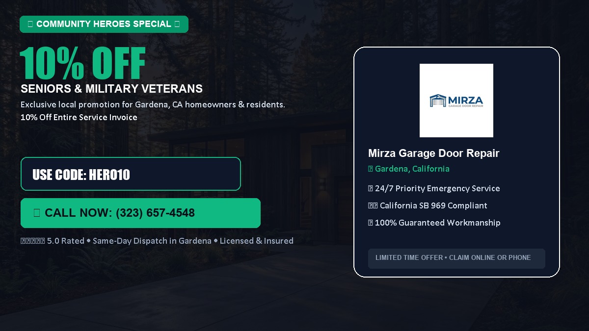 10% OFF Senior Citizens (65+) & Military / Veteran Community Discount in Gardena, CA